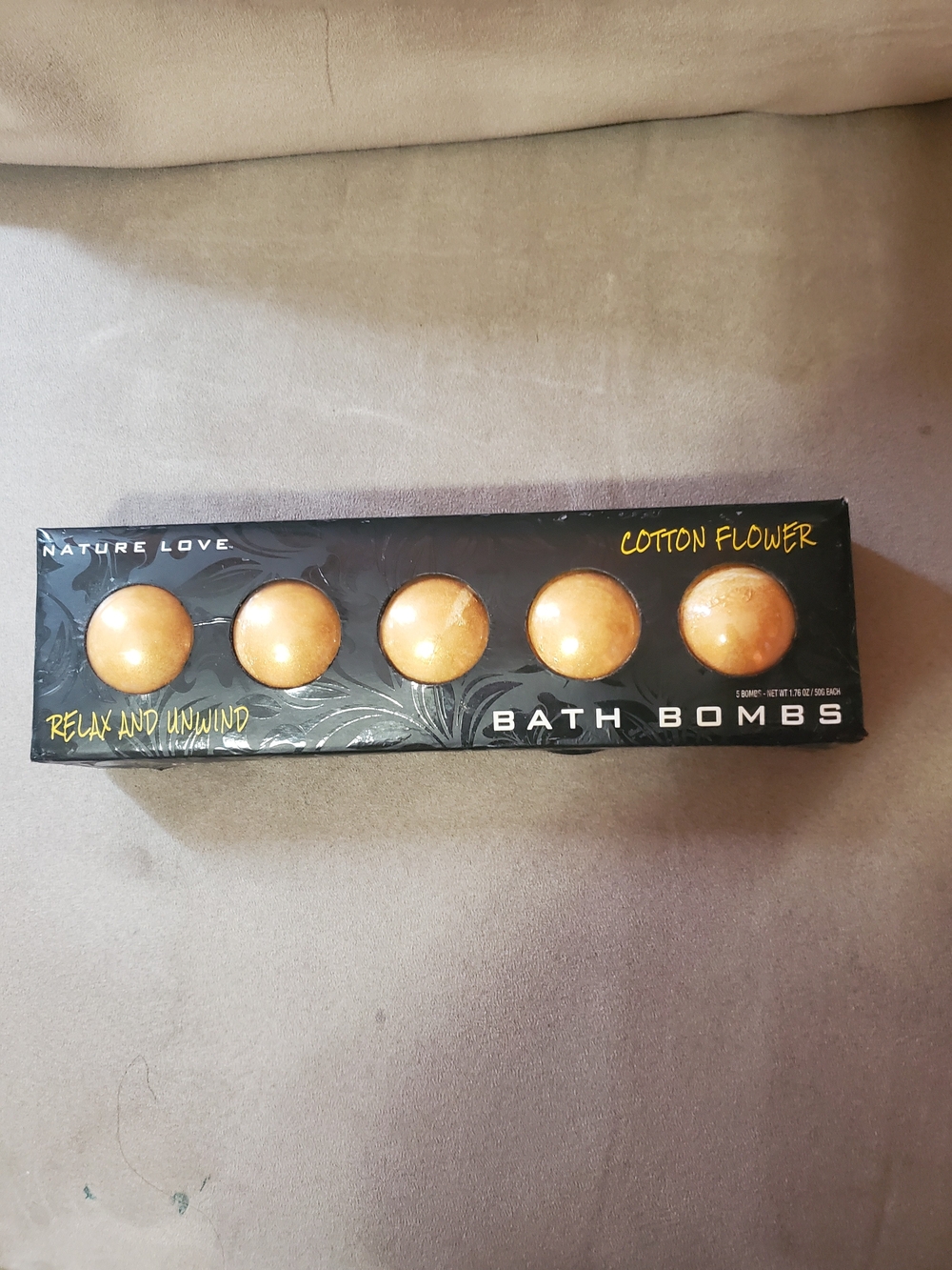 Nature Love. Cotton Flower Orange Bath Bombs - 5 Pack